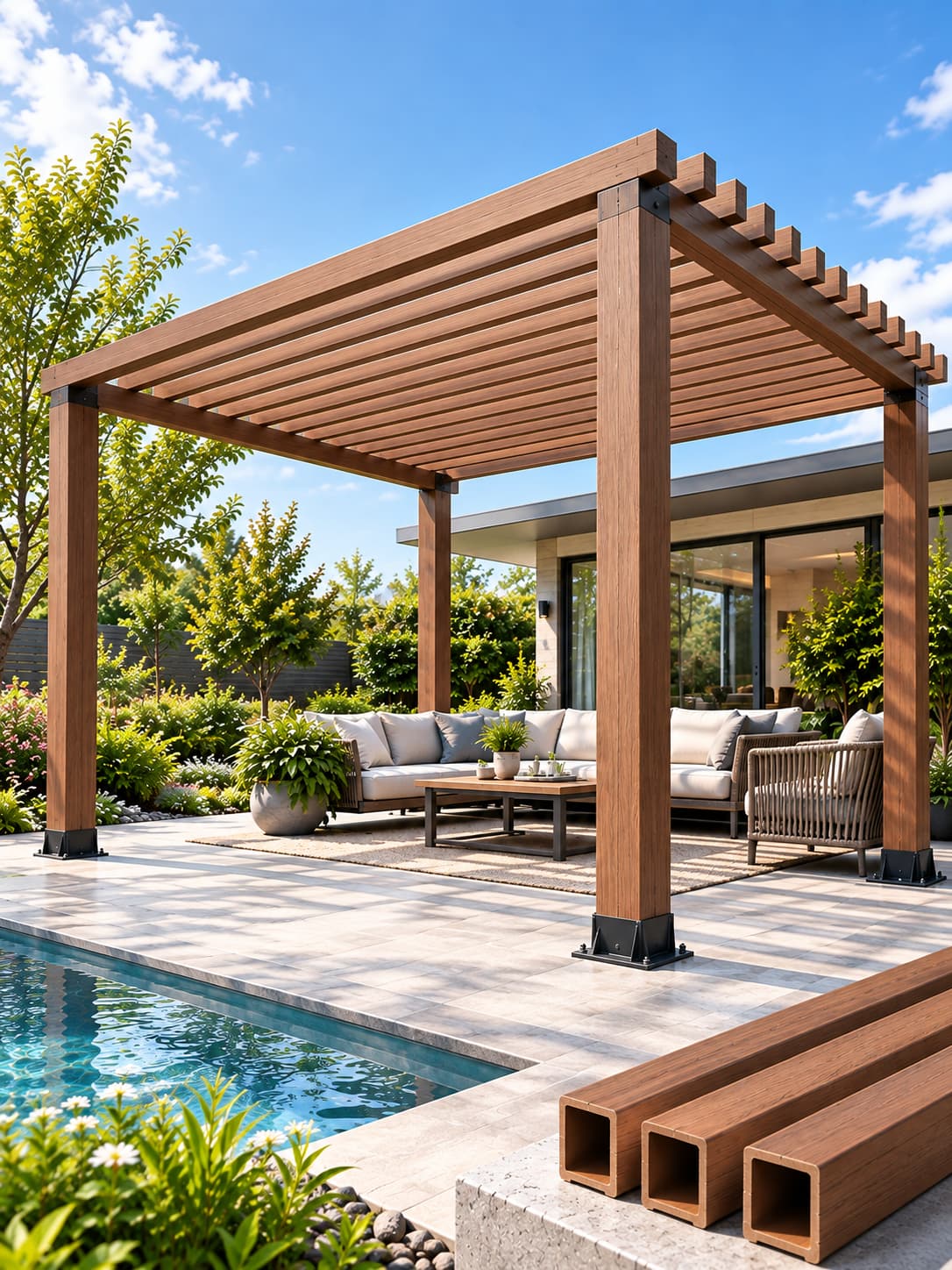 WPC Pergola Structural Guide: Span Limits, Subframe Design & Material Comparison