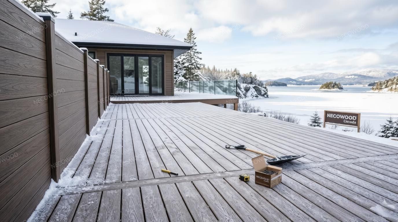 NECOWOOD WPC Decking tested in Alberta's extreme snow load conditions