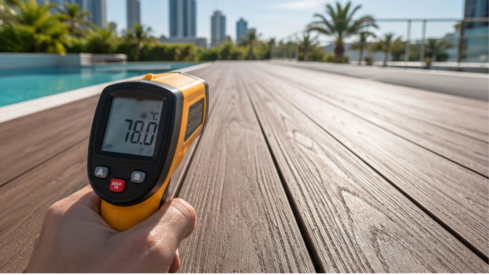 Necowood WPC installation in Dubai desert climate