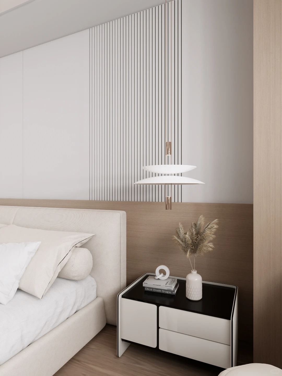 NECOWOOD WPC wall panel modern wood style master bedroom interior design