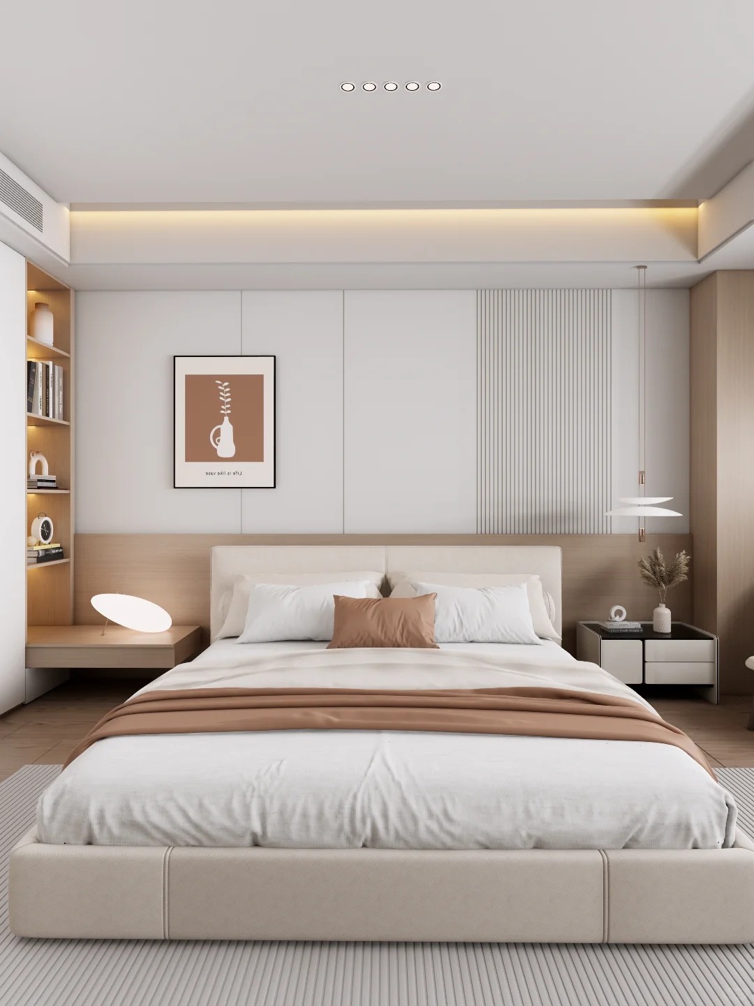 NECOWOOD waterproof WPC grille panel bedroom interior decoration effect