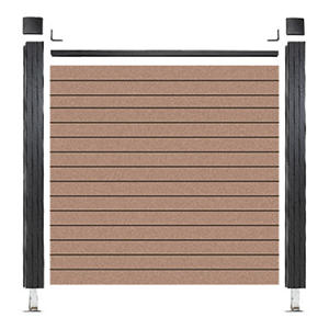 Full privacy WPC fence panel with solid panels and no gaps for community boundary