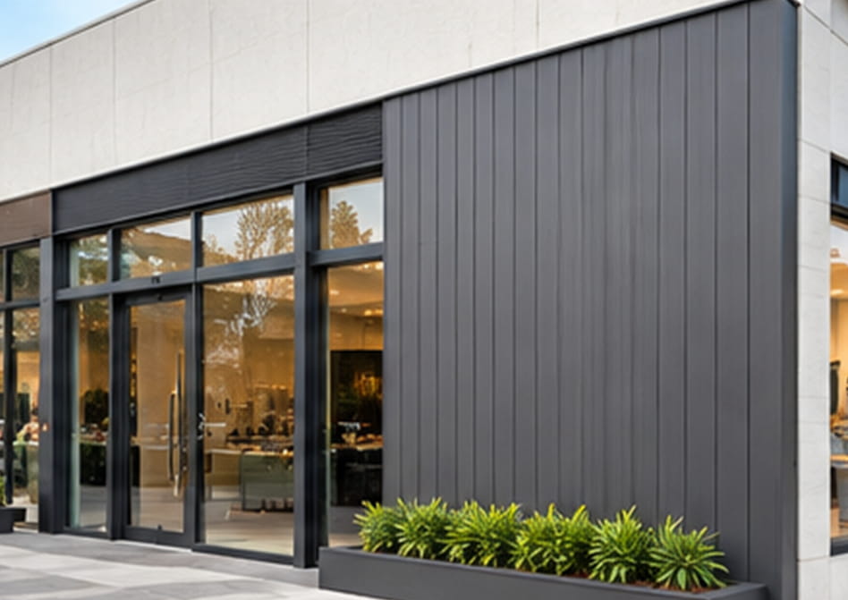 Co-extruded WPC facade and soffit continuity cladding