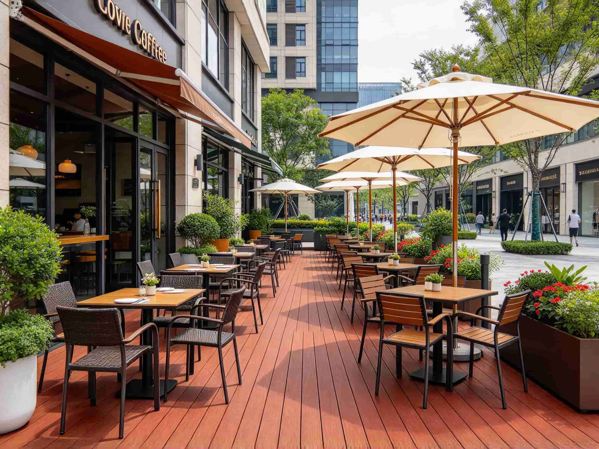 Cafe & Restaurant Al Fresco Dining Area composite flooring