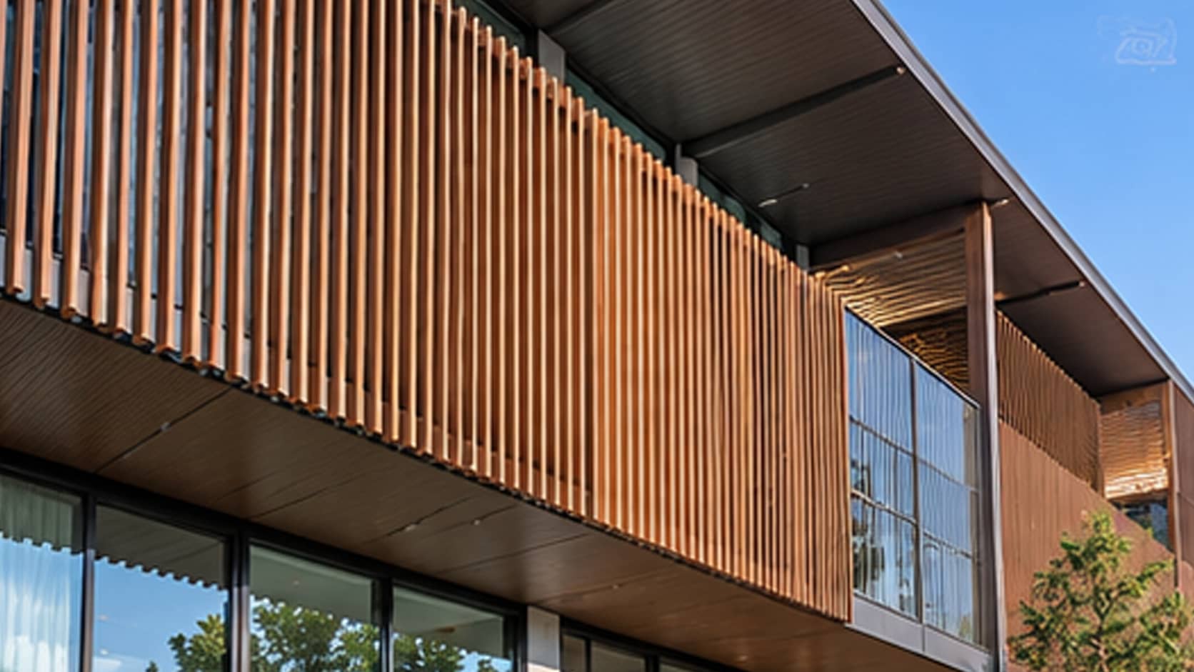 Necowood WPC square tube for exterior facade decorative louver cladding