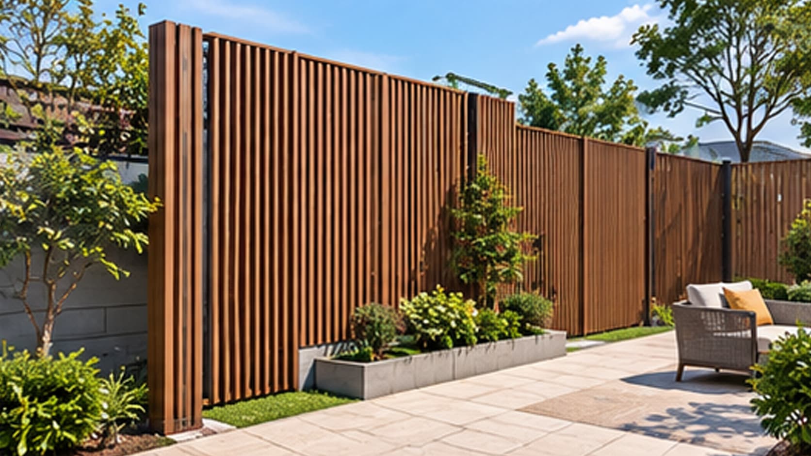 Necowood WPC hollow square tube for outdoor partition and decorative screening