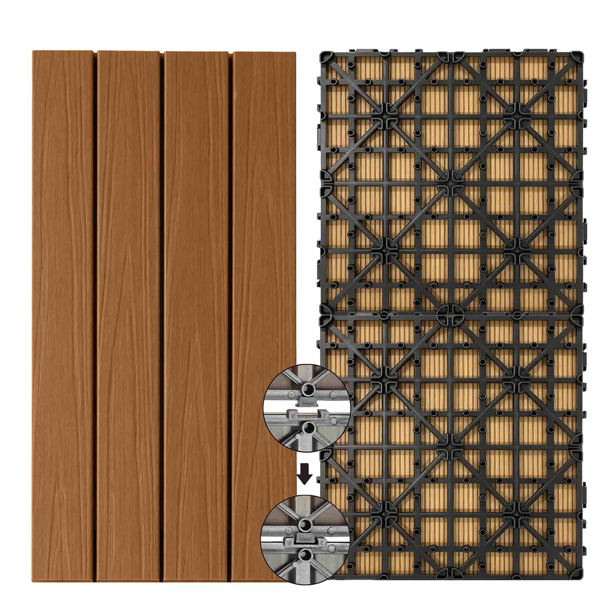 Necowood 300*600 WPC ASA DIY Patio Floor Tiles