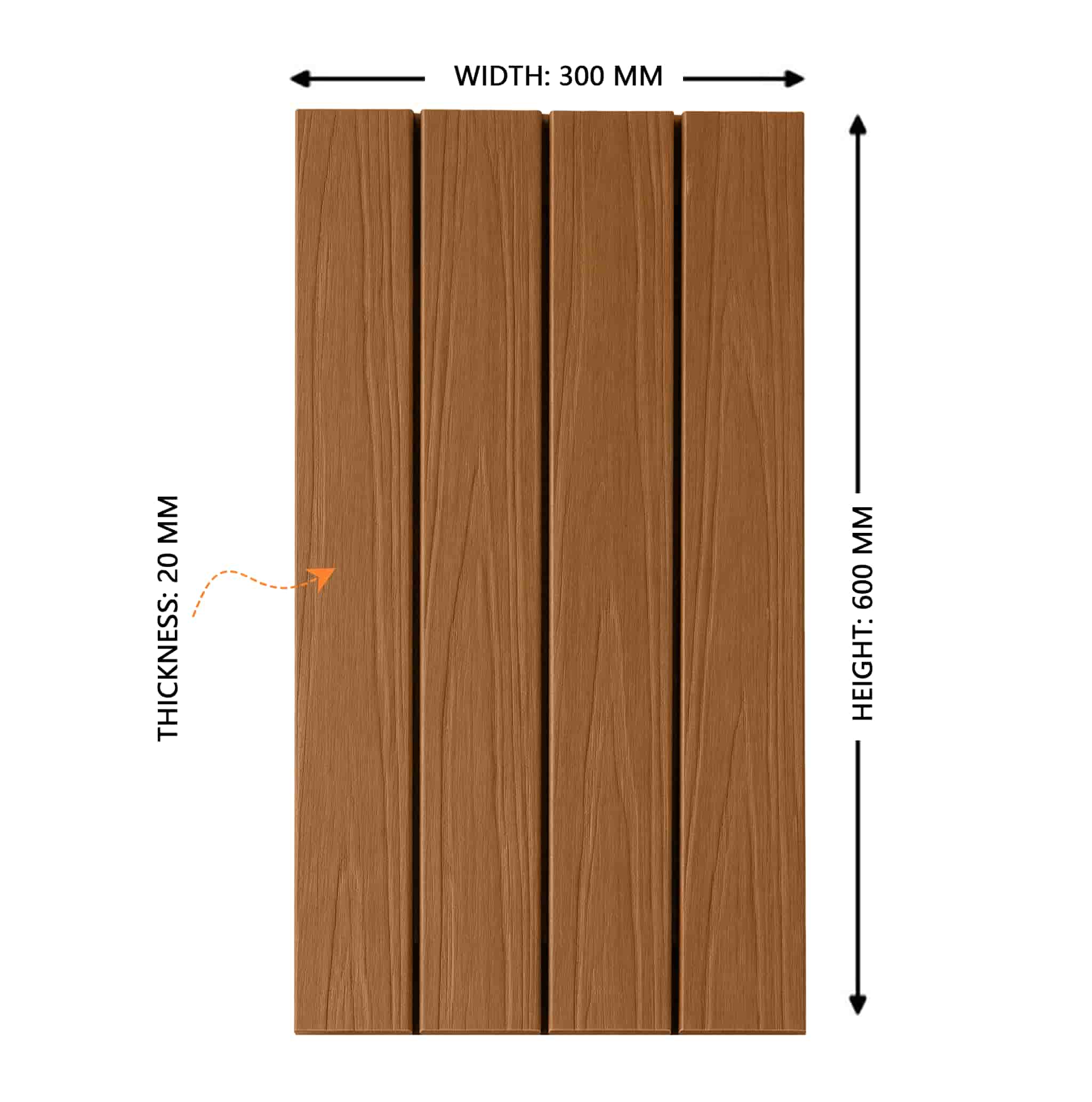 Necowood 300*600 WPC ASA DIY Patio Floor Tiles