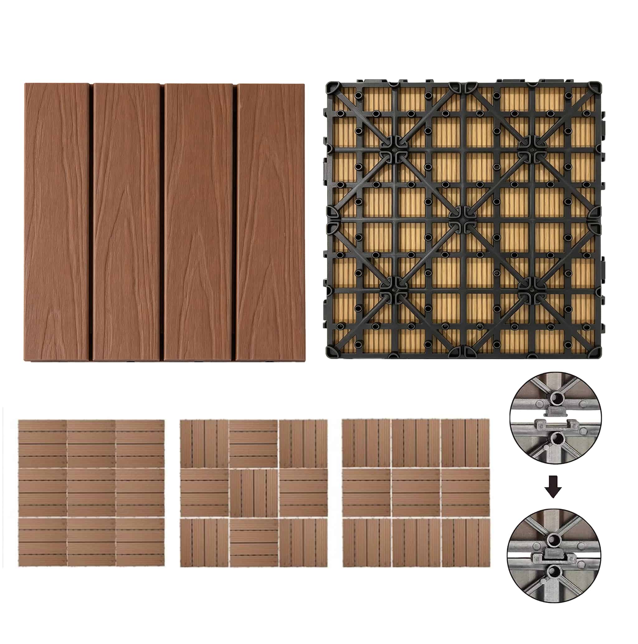 Non-Slip Easy Install Outdoor Patio Floor Tiles