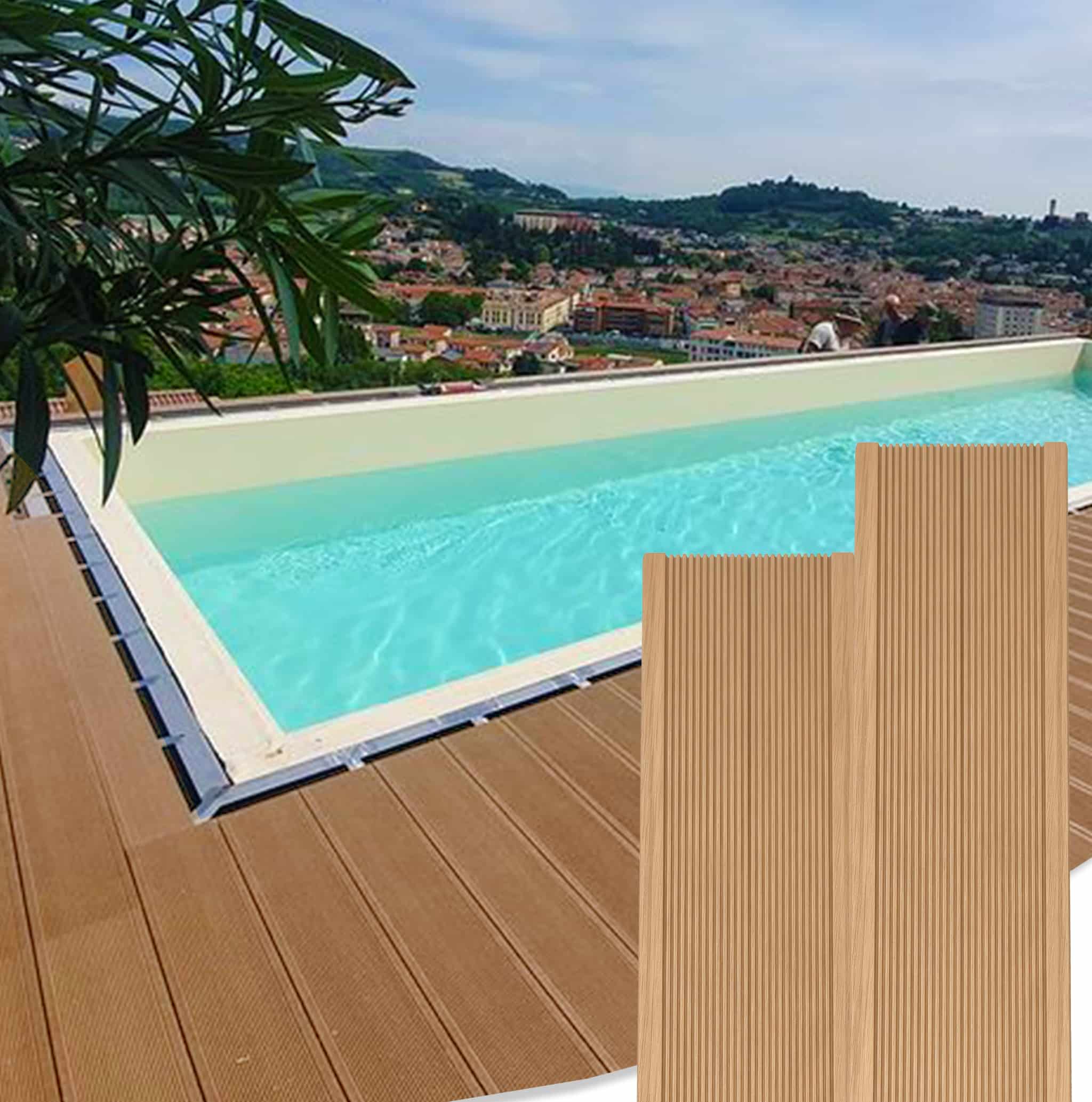 UV Resistant Anti-slip Ribbed Grooved WPC Decking UV Resistant Anti-slip Ribbed Grooved WPC Decking